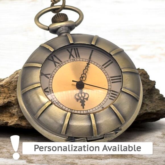 Other - Golden Sundial Pocket Watch - Vintage Roman Numeral Antique Bronze Timepiece